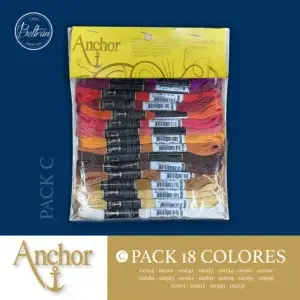 Hilos de bordar Anchor - Surtido 18 madejas - Mix Colores Tierra