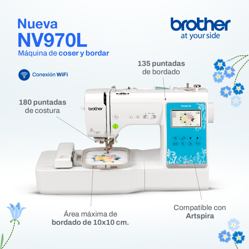 Bordadora Brother NV970L 2 en 1 Borda y Cose – Maquicenter S.A.