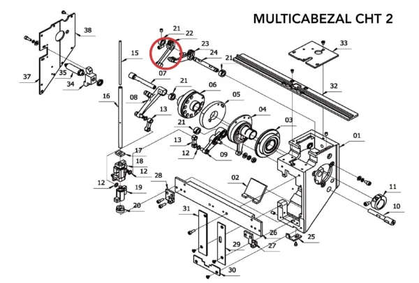 Take-up connecting rod A assembly - Ricoma - Image 3