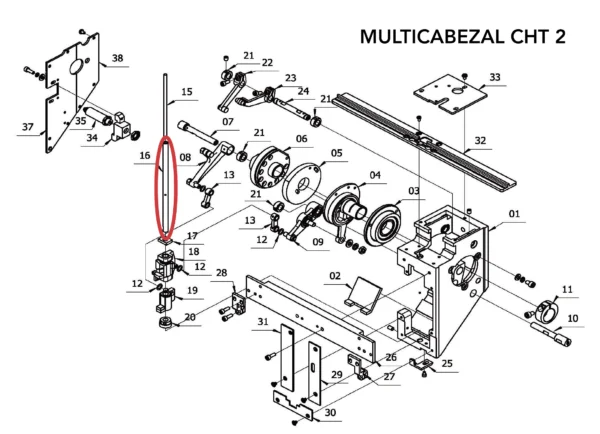 Head Driving Shaft- High Speed Head - Ricoma - Image 3