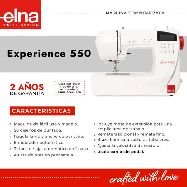 Maquina de Coser Computarizada - Janome - Elna Experience 550 - Imagen 5
