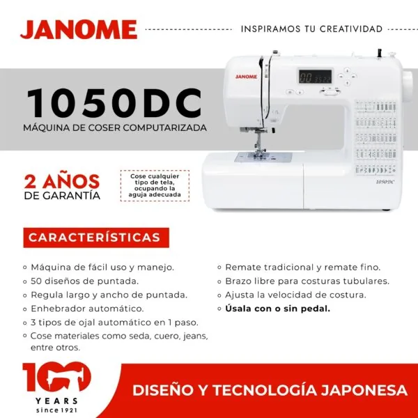 Maquina de Coser Computarizada - Janome - 1050DC - Imagen 4