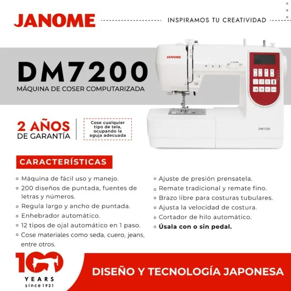 Maquina de Coser Computarizada - Janome - DM7200 - Imagen 4