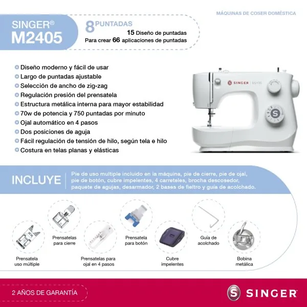 Maquina de Coser Mecánica - Singer - M2405 - Imagen 2