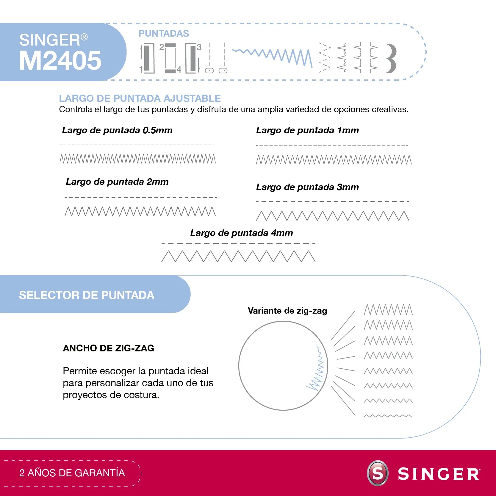 Maquina de Coser Mecánica - Singer - M2405 - Imagen 4