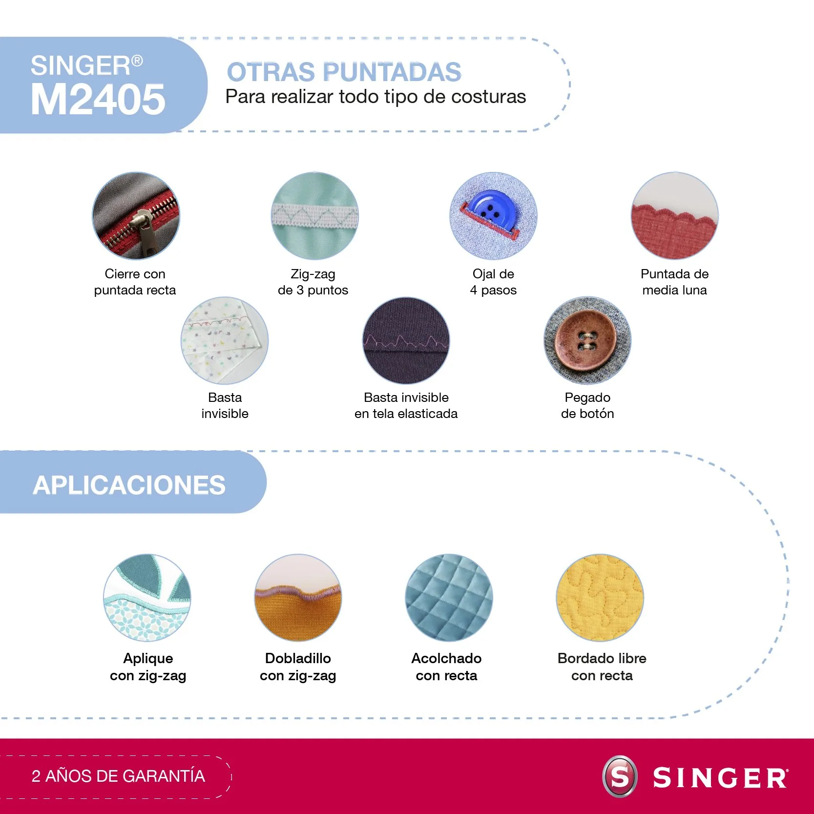 Maquina de Coser Mecánica - Singer - M2405 - Imagen 3