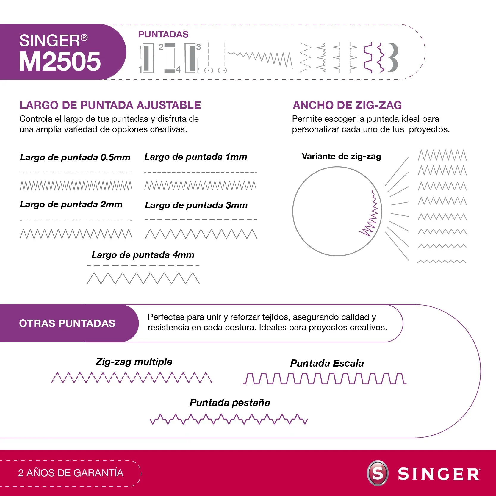 Maquina de Coser Mecánica - Singer - M2505 - Imagen 4