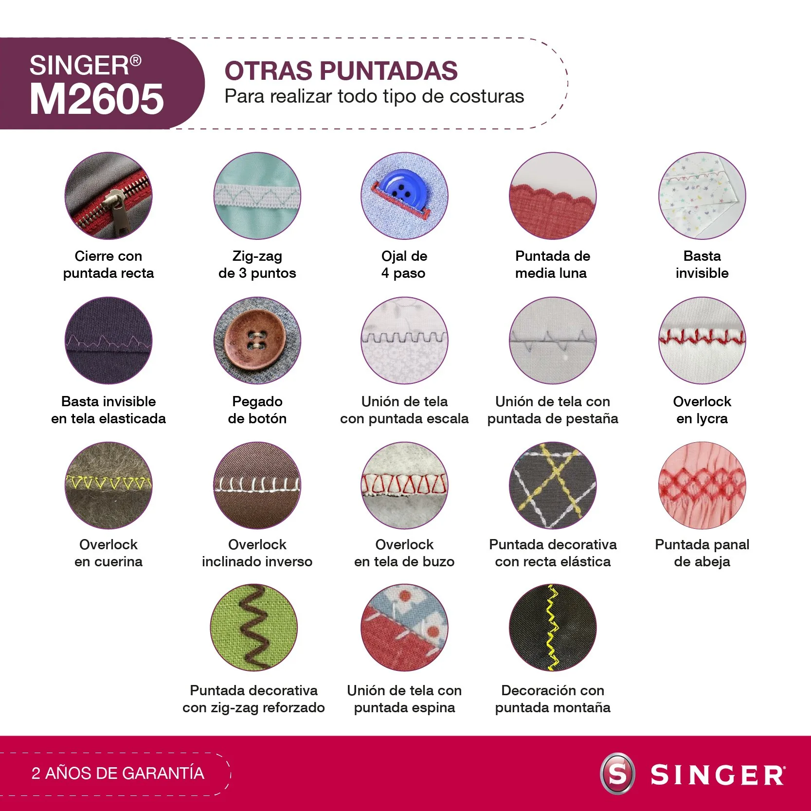 Maquina de Coser Mecánica - Singer - M2605 - Imagen 4