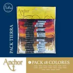 Hilos de bordar Anchor - Surtido 18 madejas - Mix Colores Tierra